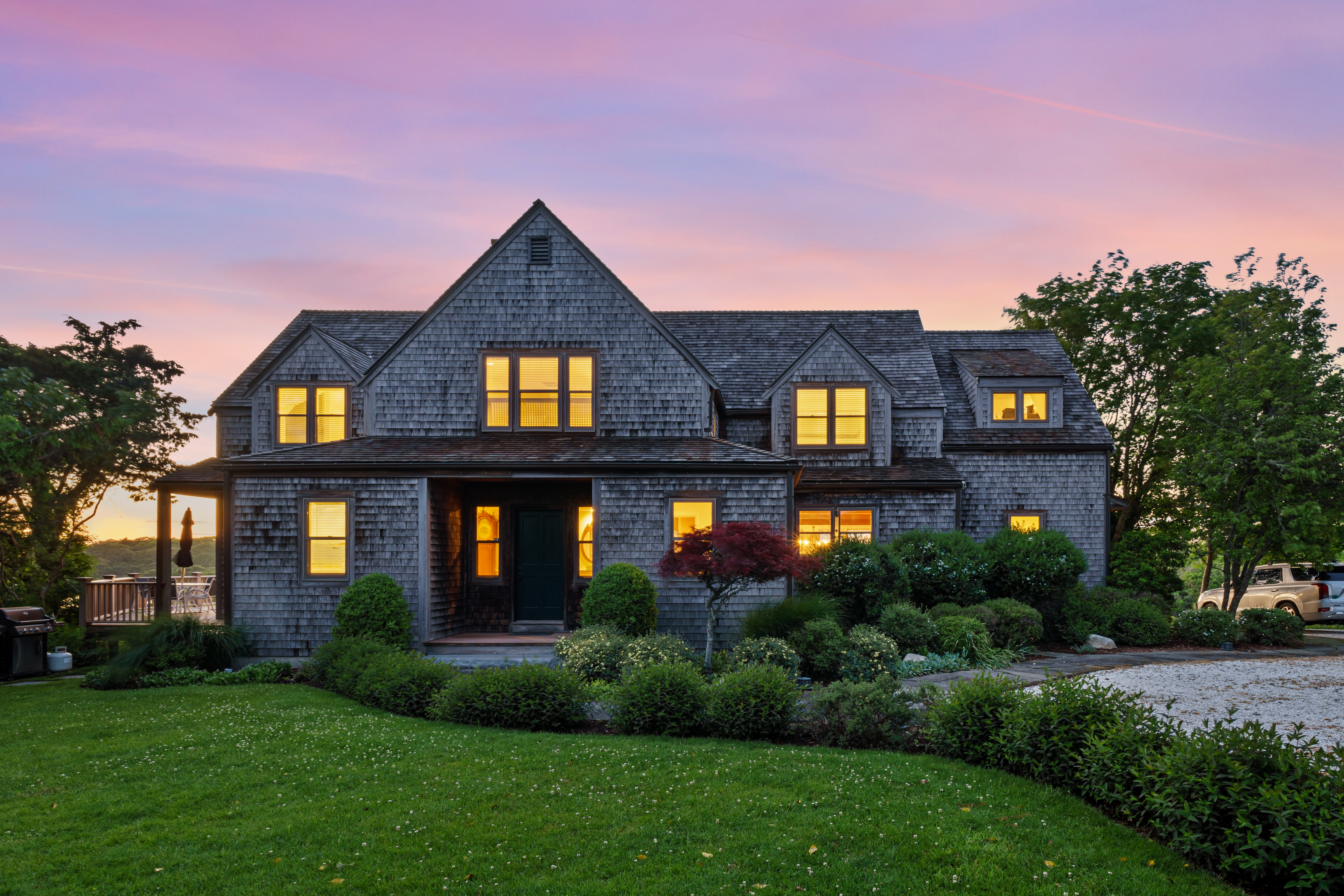 240 Polpis Road Nantucket, MA 02554 - Photo 44 of 45 a front view of a house with garden