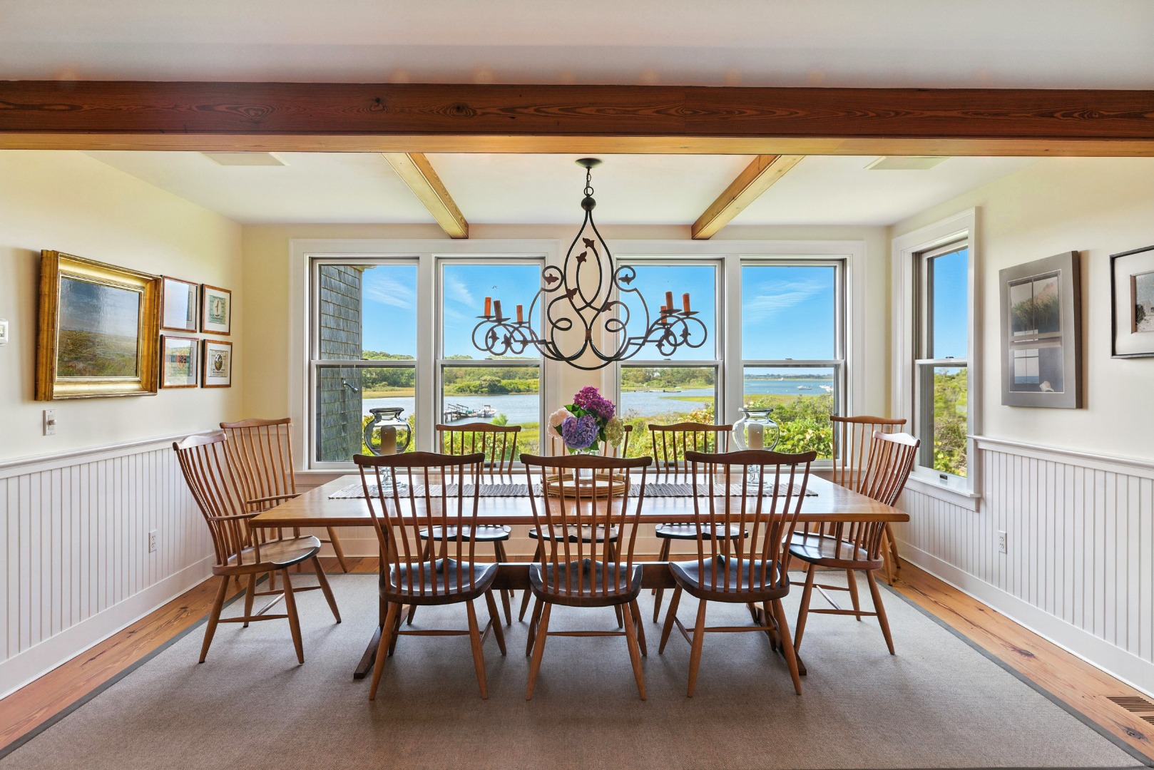 240 Polpis Road Nantucket, MA 02554 - Photo 5 of 45 a view of a dining room with furniture window and outside view