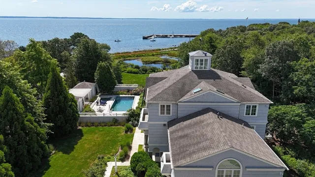 a aerial view of a house