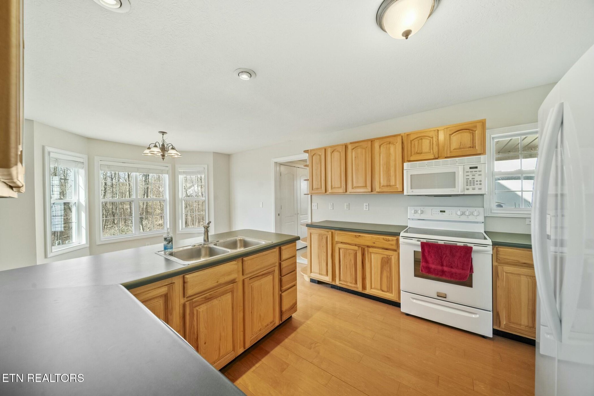 8345 Cliff Ridge Court Corryton, TN 37721 - Photo 13 of 54 a large kitchen with stainless steel appliances granite countertop a sink and cabinets with wooden floor