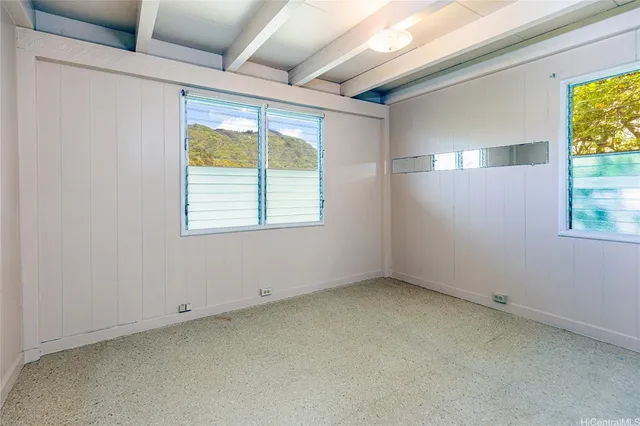 an empty room with a window