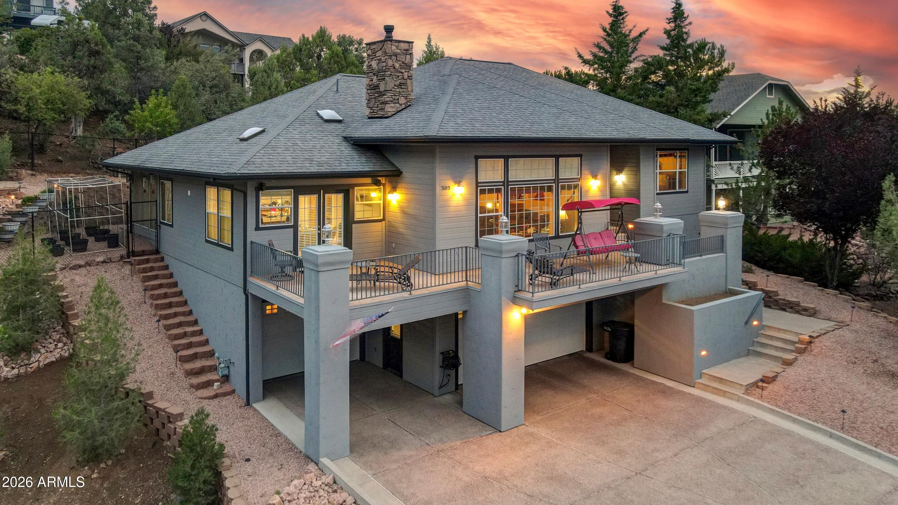 509 Saguaro Circle Payson, AZ 85541 - Photo 8 of 73 a view of a patio with table and chairs with wooden floor and fence
