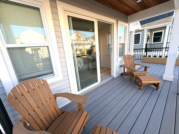 a outdoor living space with furniture