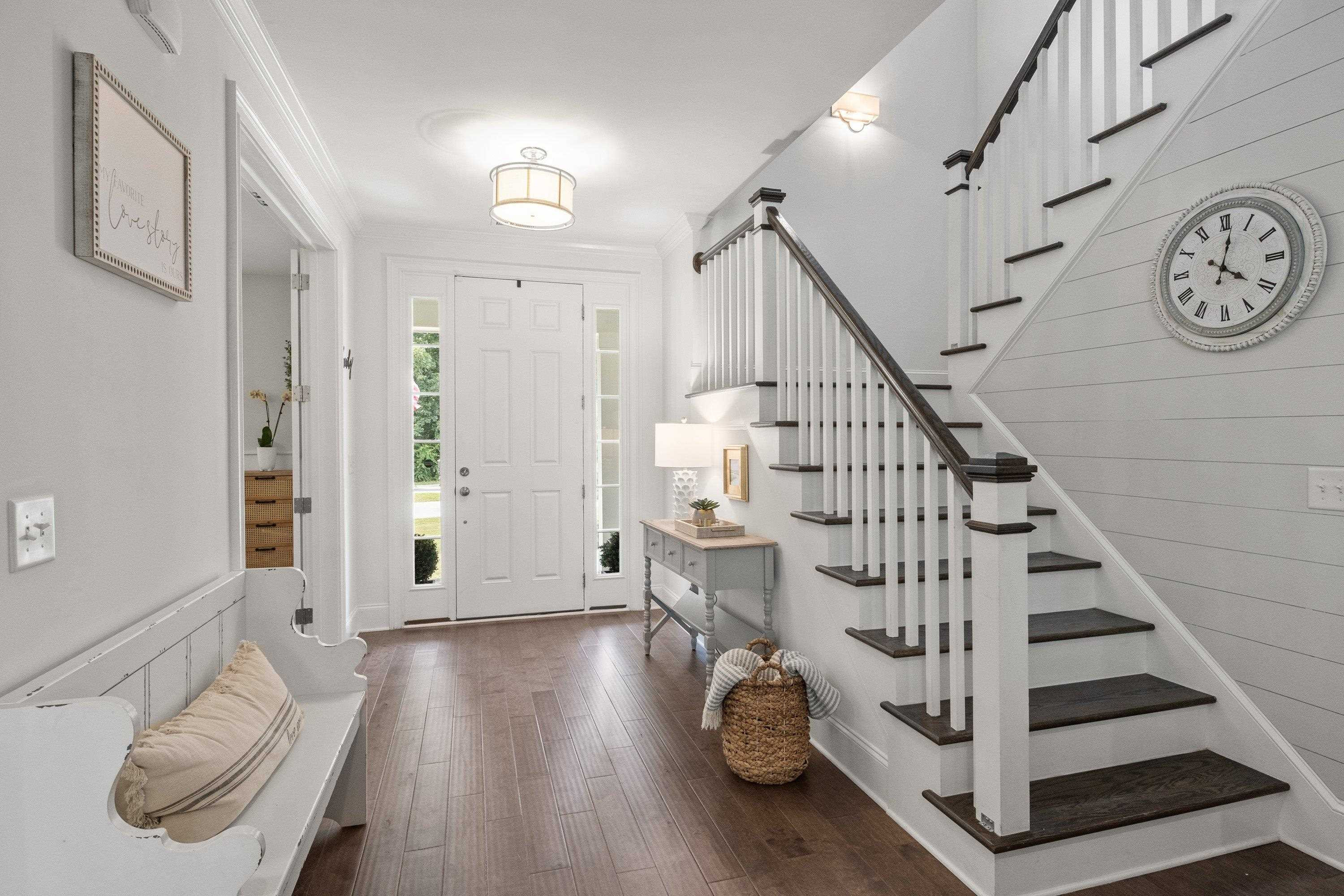 4136 Olde Judd Drive Willow Spring, NC 27592 - Photo 6 of 47 a view of entryway and hall with wooden floor