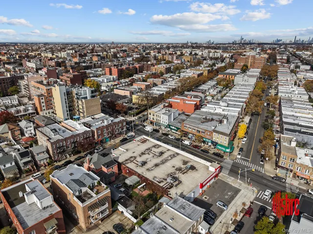 an aerial view of a city