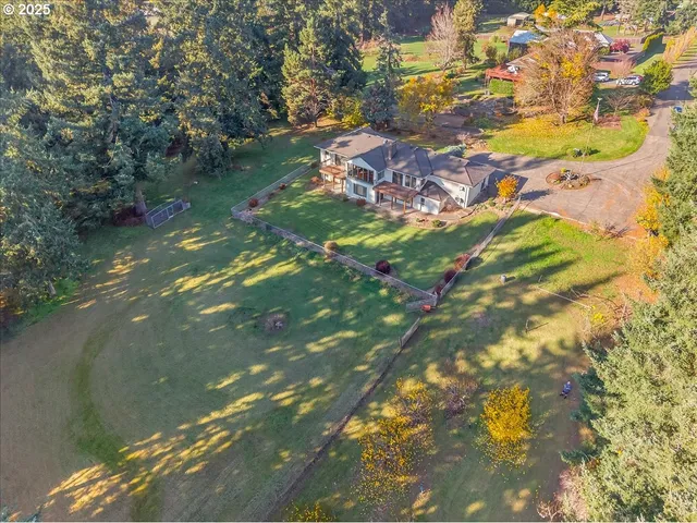 a view of swimming pool from a yard