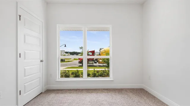 an empty room with window