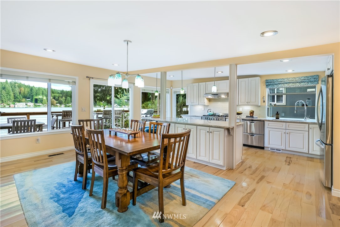 1817 Southwest Lake Roesiger Road Snohomish, WA 98290 - Photo 17 of 37 a dining room with furniture and window