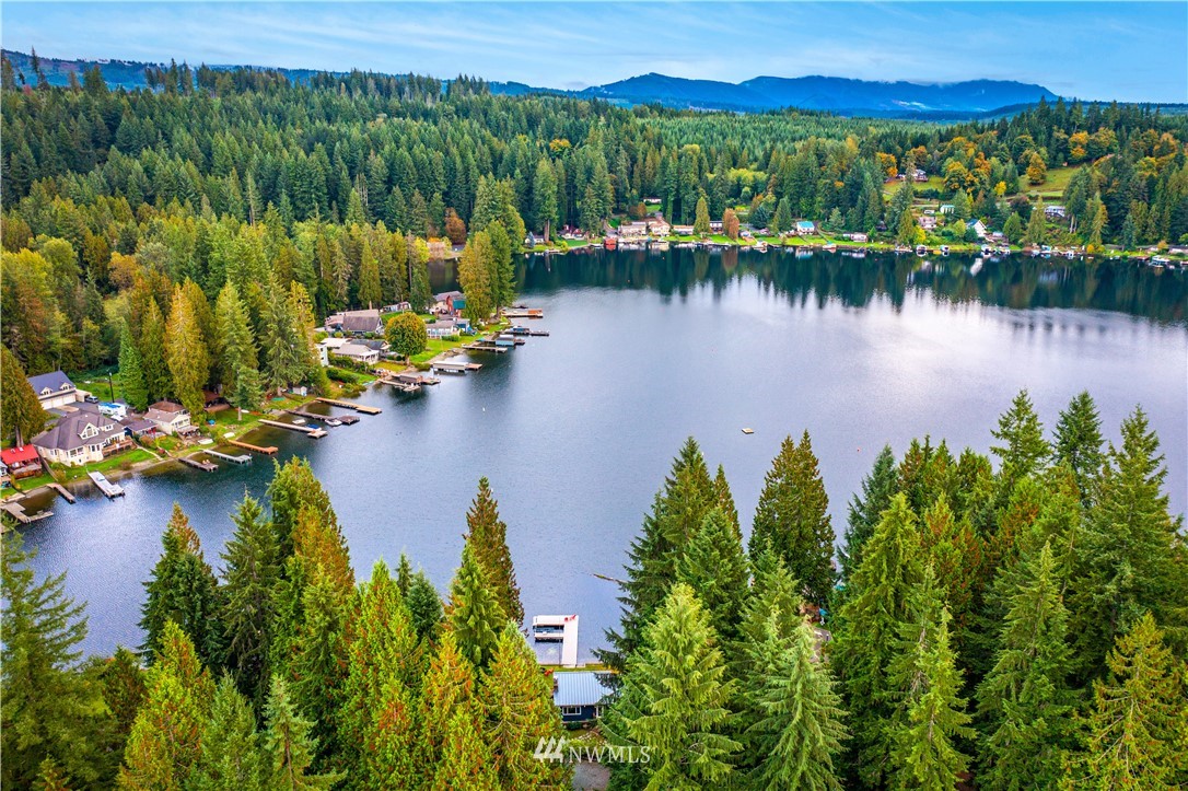 1817 Southwest Lake Roesiger Road Snohomish, WA 98290 - Photo 5 of 37 an aerial view of a city with a lake view