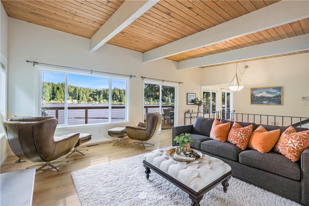 1817 Southwest Lake Roesiger Road Snohomish, WA 98290 - Photo 10 of 37 a living room with furniture and a table