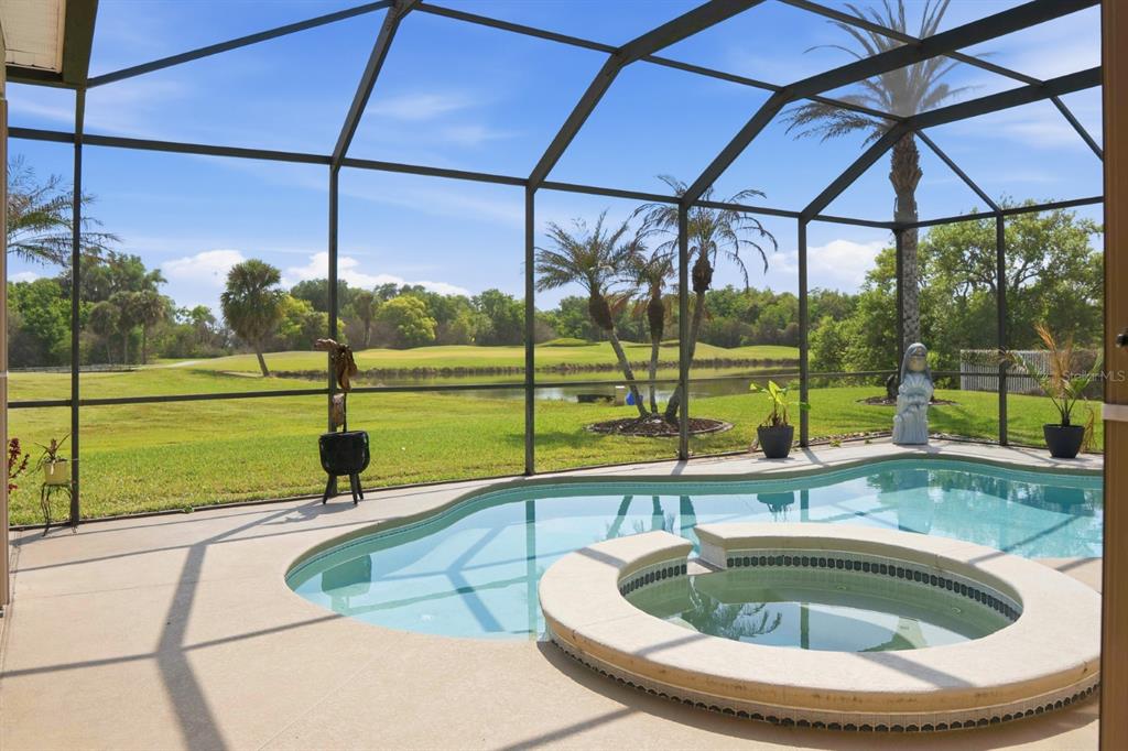 215 Strathmore Circle Kissimmee, FL 34744 - Photo 18 of 24 a view of a swimming pool with a yard from a porch