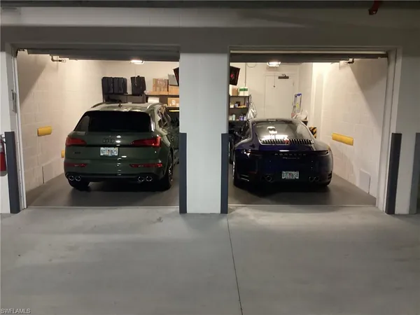 a car parked in garage