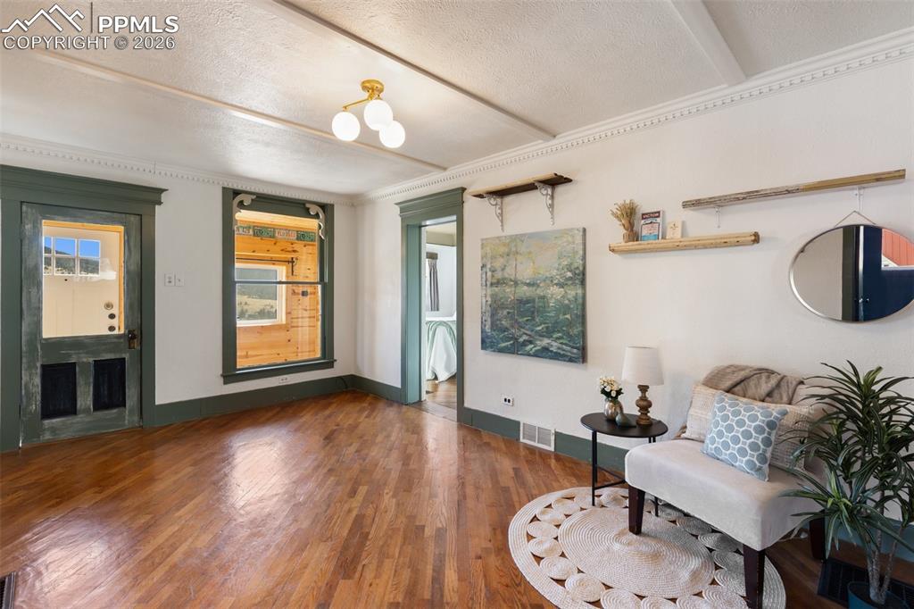 123 7th Street Victor, CO 80860 - Photo 11 of 44 a living room with furniture and wooden floor