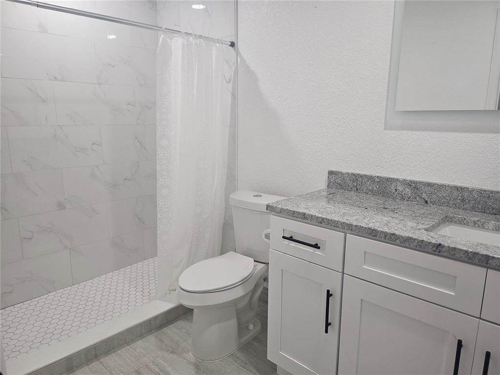 5802 Mohr Loop, Unit 5802 5804 5806 5808 Tampa, FL 33615 - Photo 24 of 40 a bathroom with a granite countertop sink toilet and a mirror