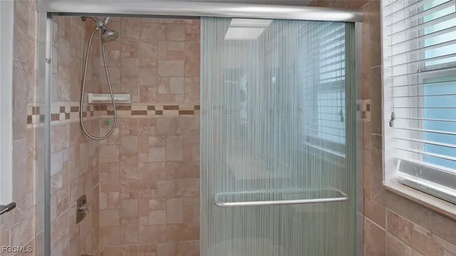 a bathroom with a shower