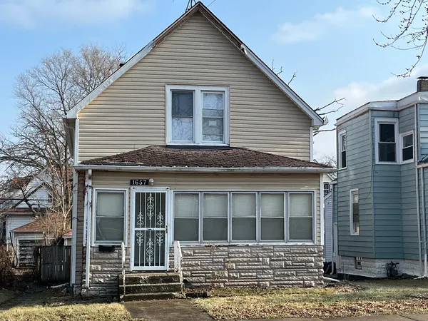 a front view of a house