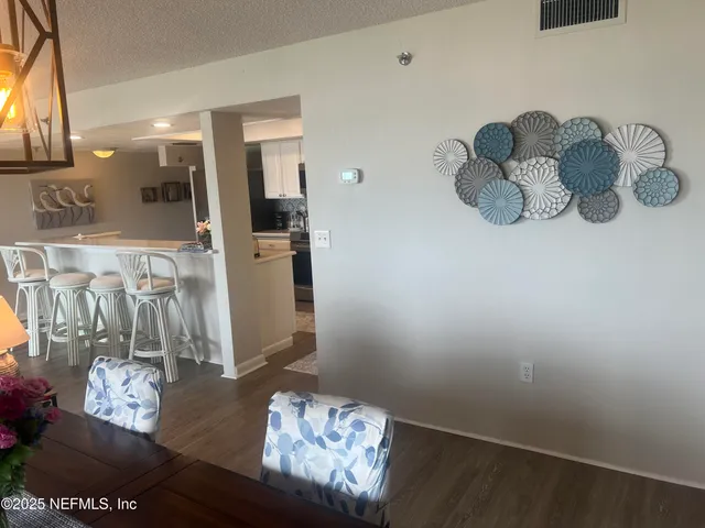 a living room with a large window