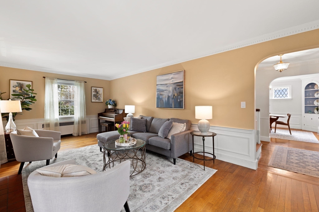 6 Tower Avenue Needham, MA 02494 - Photo 19 of 43 a living room with furniture and a wooden floor