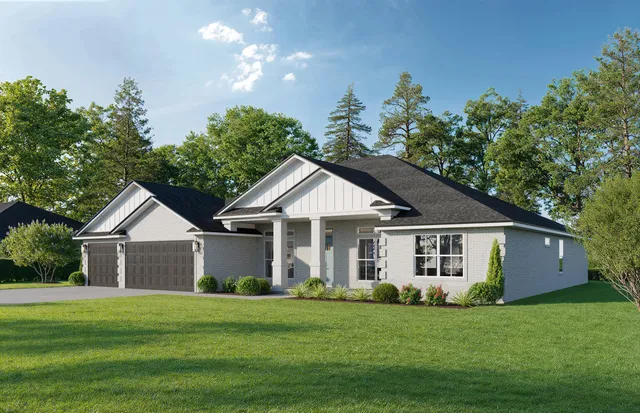 a front view of a house with a garden and porch