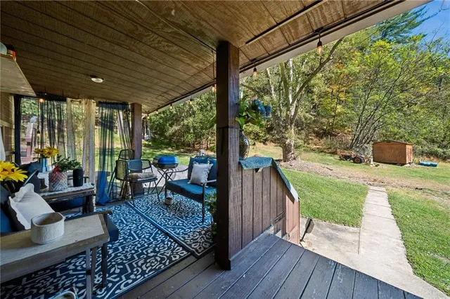 a outdoor living space with furniture