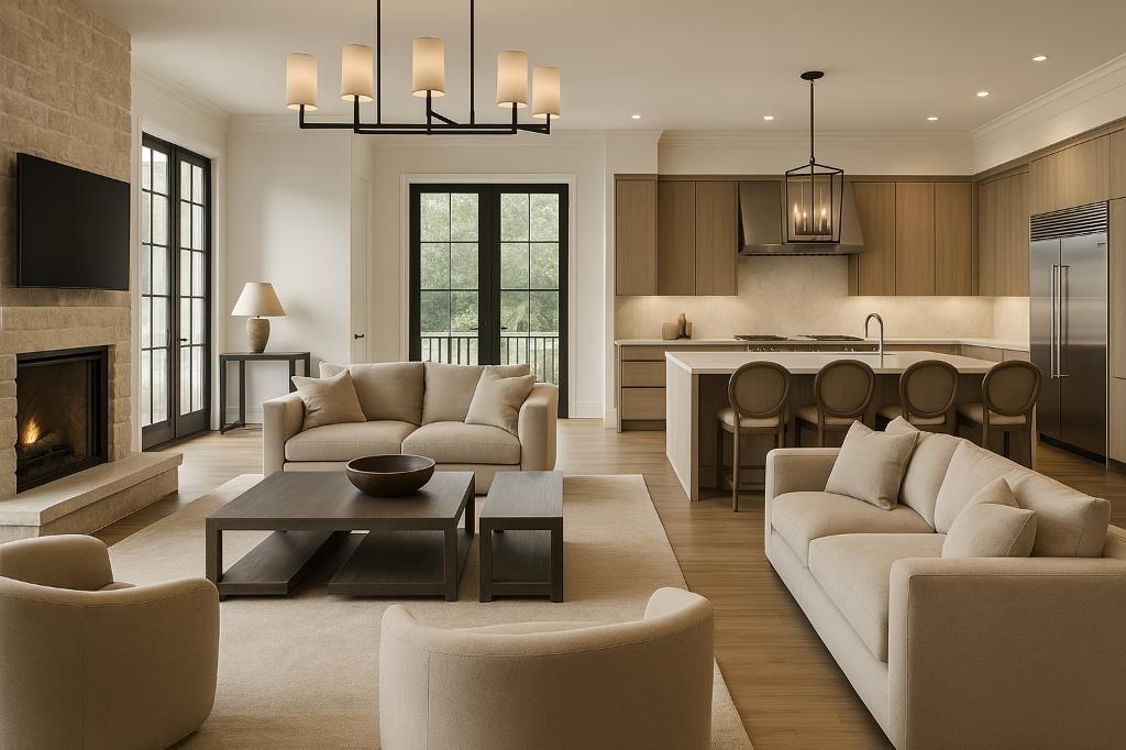 1992 Highgrove Court Decatur, GA 30033 - Photo 4 of 12 a living room with furniture kitchen view and a fireplace