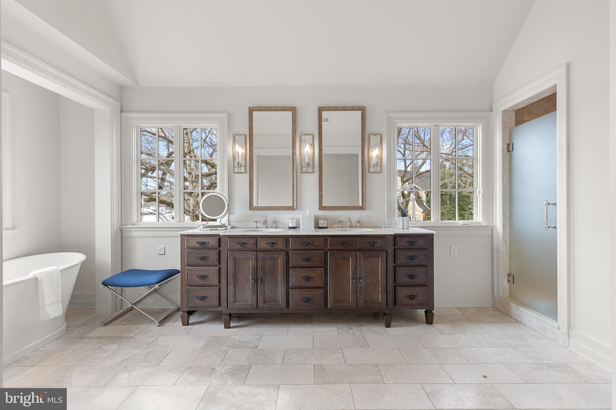 1 Shipwright Harbor Annapolis, MD 21401 - Photo 22 of 39 a spacious bathroom with a granite countertop sink a toilet and a bathtub