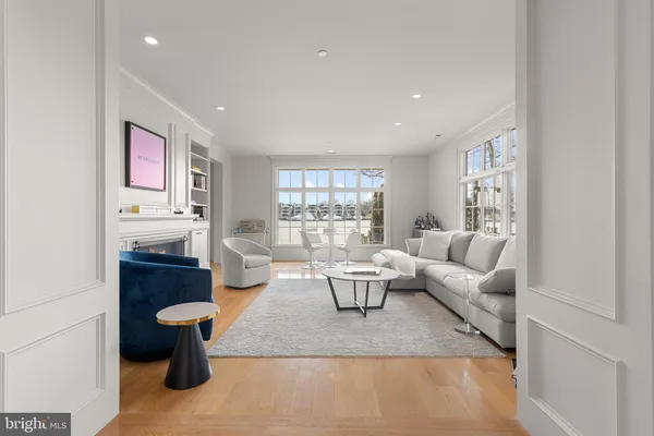 a living room with furniture and a couch