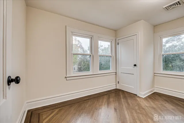 a view of small space with racks on the wall