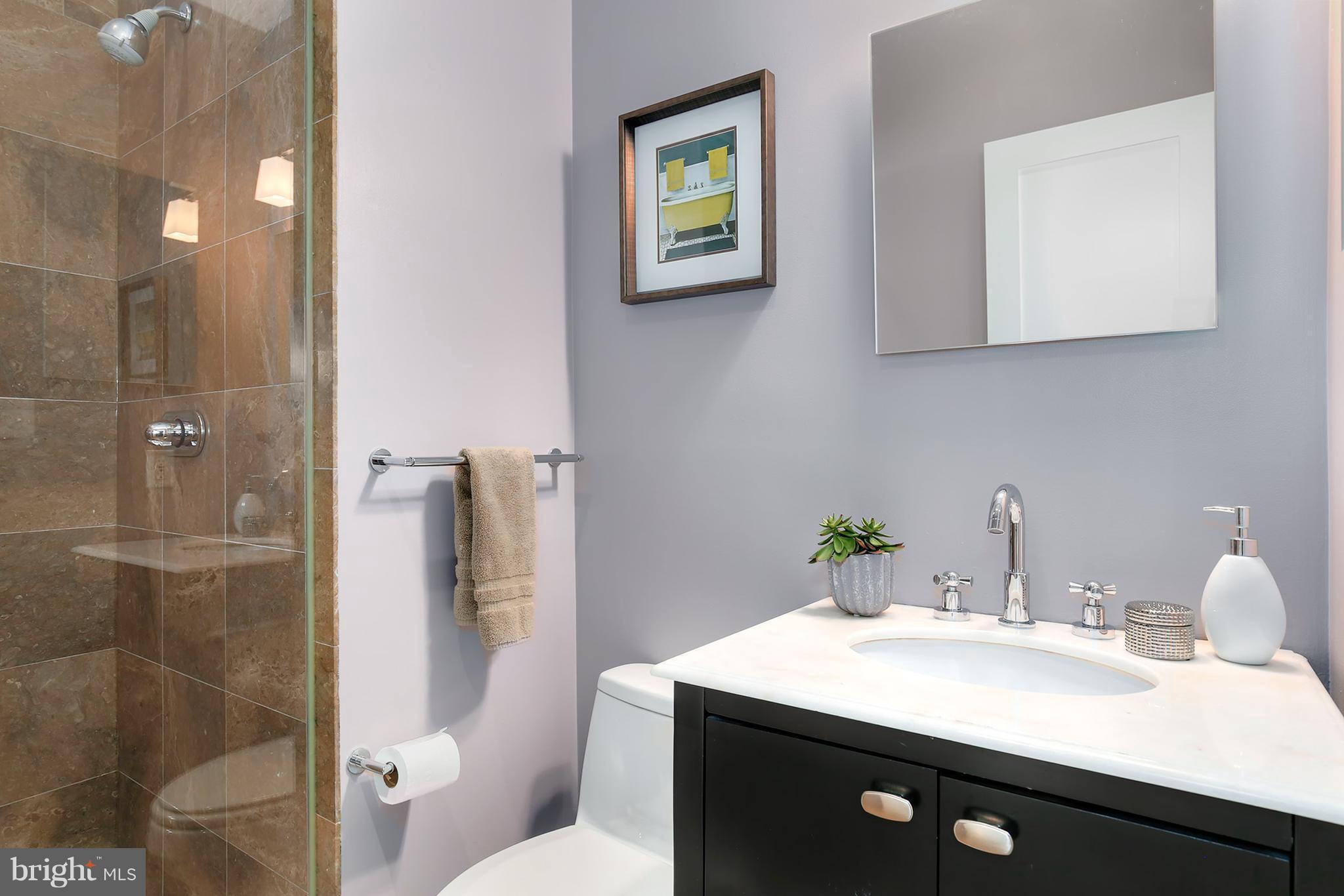 1433 R Street Northwest, Unit 4 Washington, DC 20009 - Photo 15 of 27 a bathroom with a sink toilet and shower