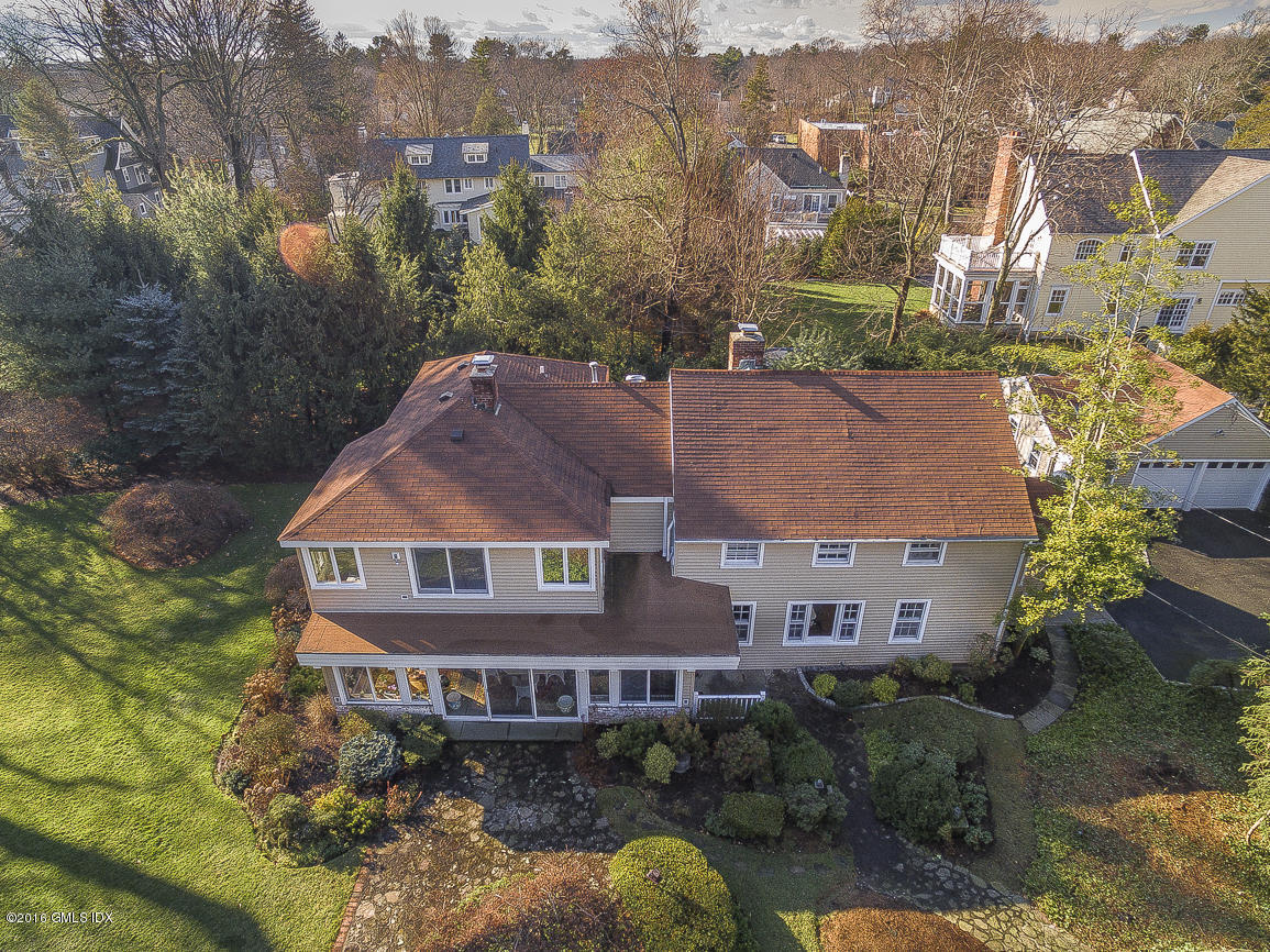 2 Boxwood Lane Greenwich, CT 06830 - Photo 21 of 23 an aerial view of house with yard and lake view