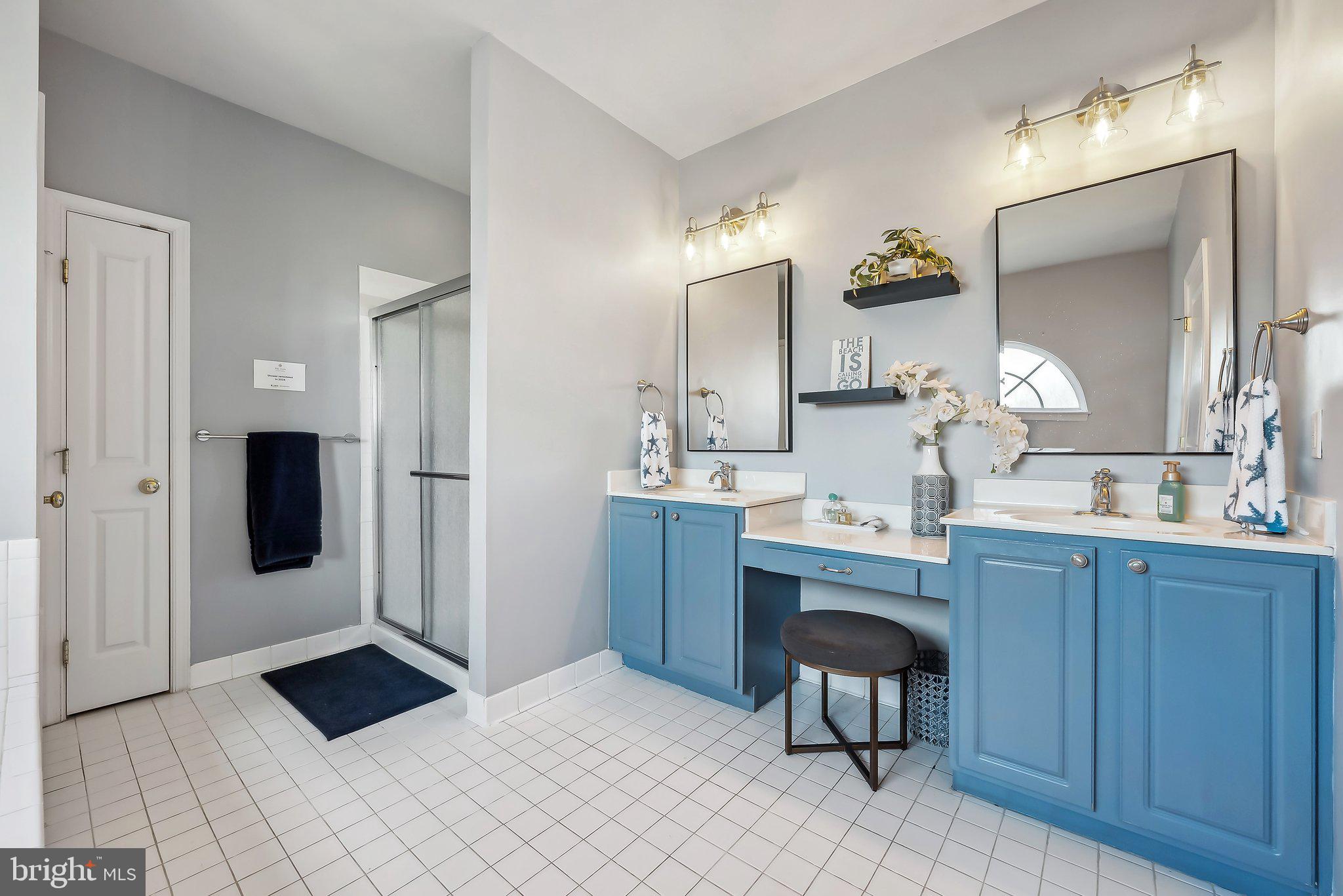 9061 Roaring Spring Loop Bristow, VA 20136 - Photo 37 of 55 a bath room with a sink vanity and a mirror
