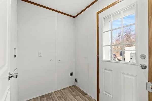 a view of a bathroom from a window