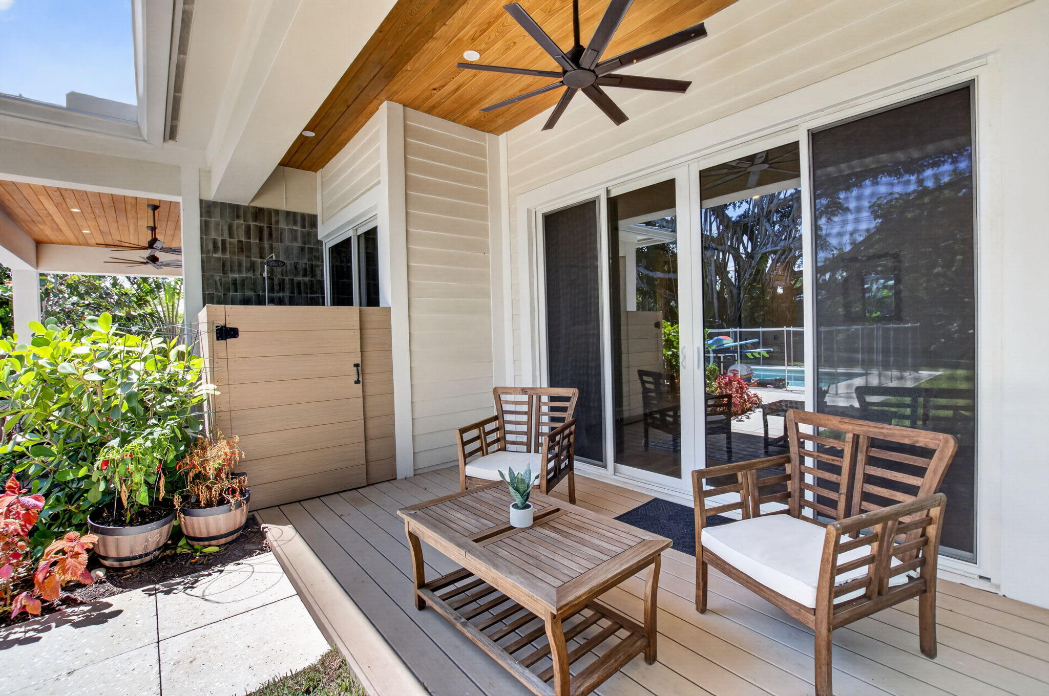 264 Northwest 45th Street Boca Raton, FL 33431 - Photo 22 of 63 Owners' Patio with Outdoor Shower