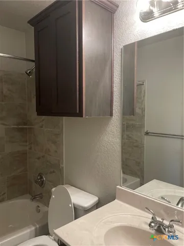 a bathroom with a sink and toilet