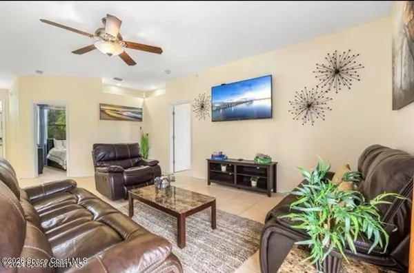 a living room with furniture