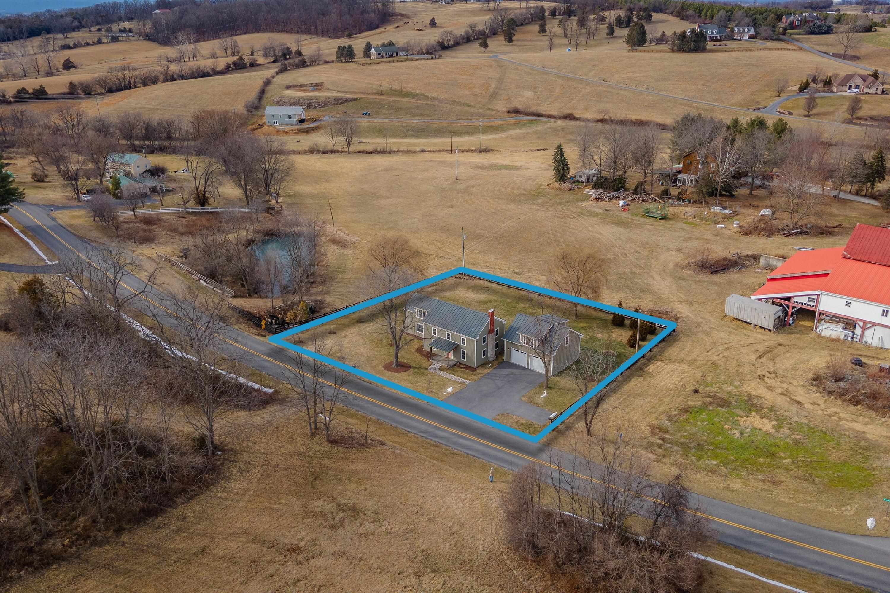 2862 Osceola Springs Road Harrisonburg, VA 22801 - Photo 70 of 75 This aerial photo highlights the large lot the house is on, the fence located around the property, the level yard area, and much more!