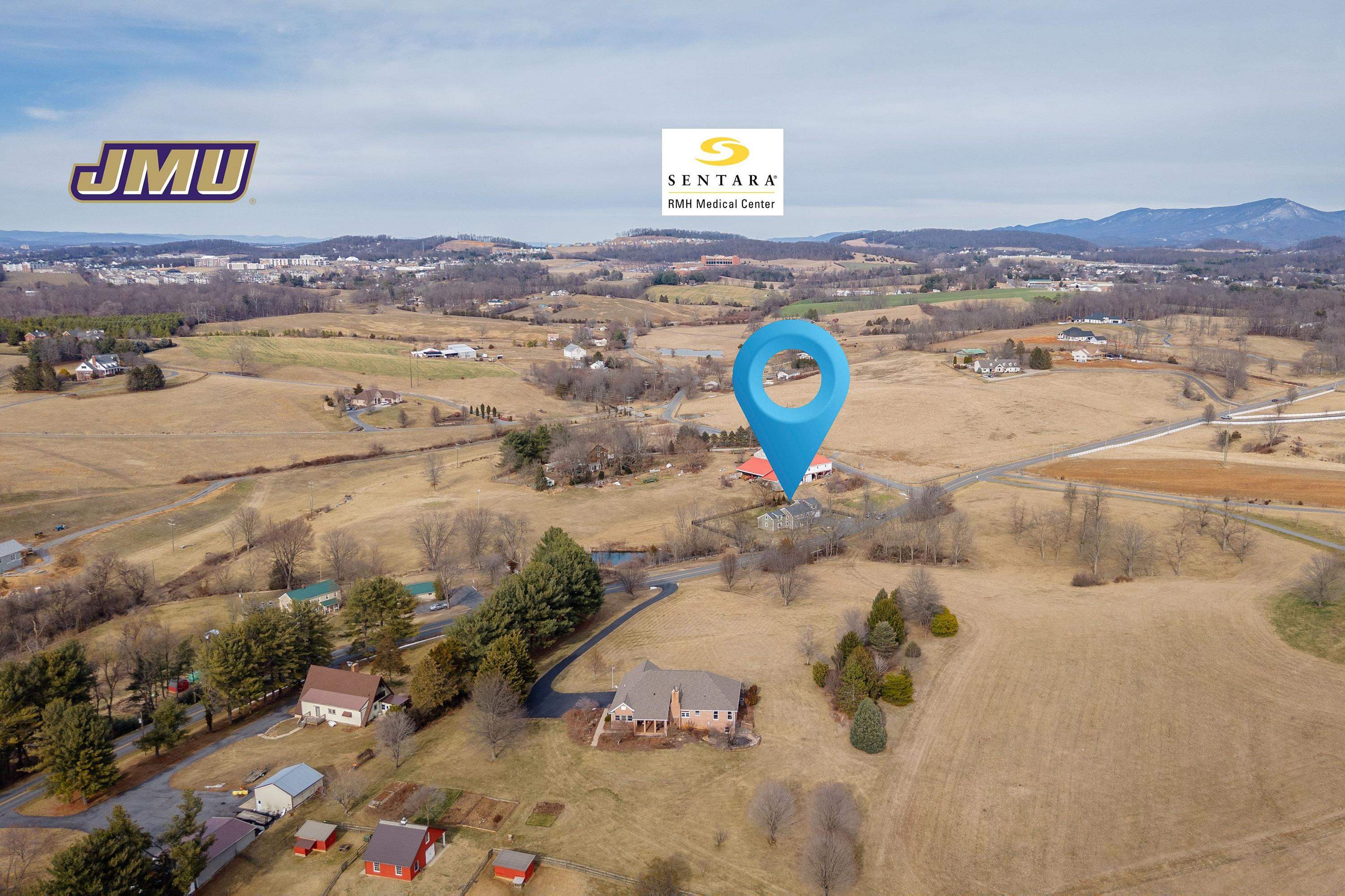 2862 Osceola Springs Road Harrisonburg, VA 22801 - Photo 72 of 75 This aerial photo highlights the large lot the house is on, the fence located around the property, the level yard area, and much more!