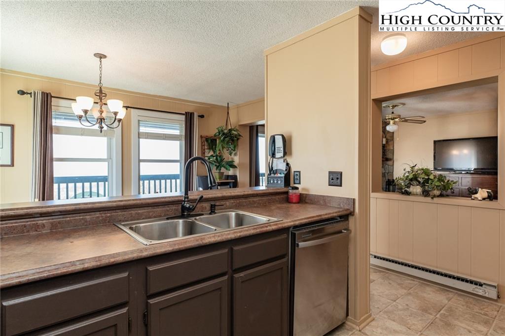 301 Pinnacle Inn Road, Unit 2316 Beech Mountain, NC 28604 - Photo 23 of 50 a kitchen with a sink and a window
