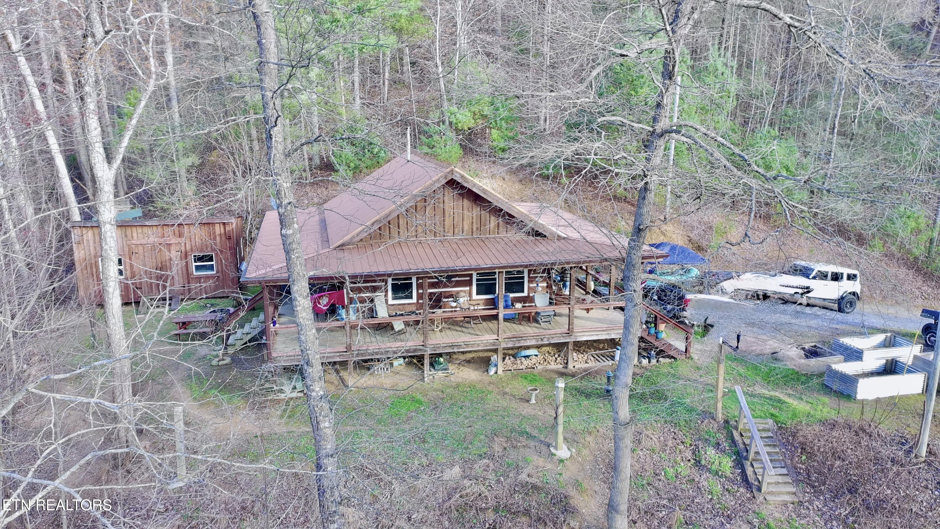 132 Sugar Maple Way Del Rio, TN 37727 - Photo 3 of 58 Aerial of Log Home