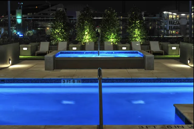 a view of a balcony with city view