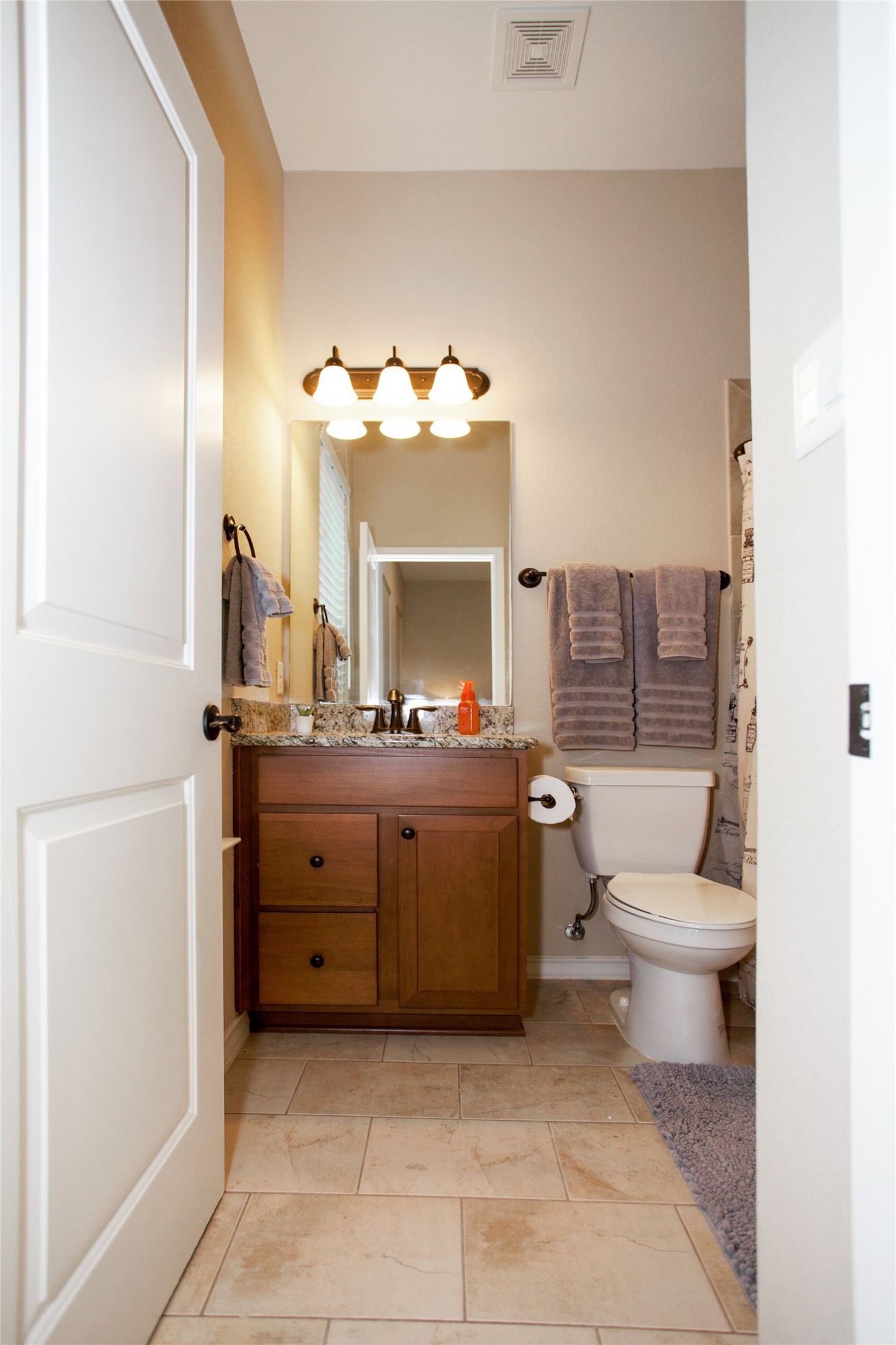 224 Adams Street Georgetown, TX 78628 - Photo 27 of 34 a bathroom with a toilet sink and mirror