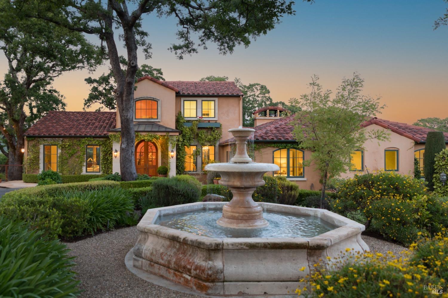 15244 Arnold Drive Glen Ellen, CA 95442 - Photo 1 of 1 a view of a house with a fountain in a yard