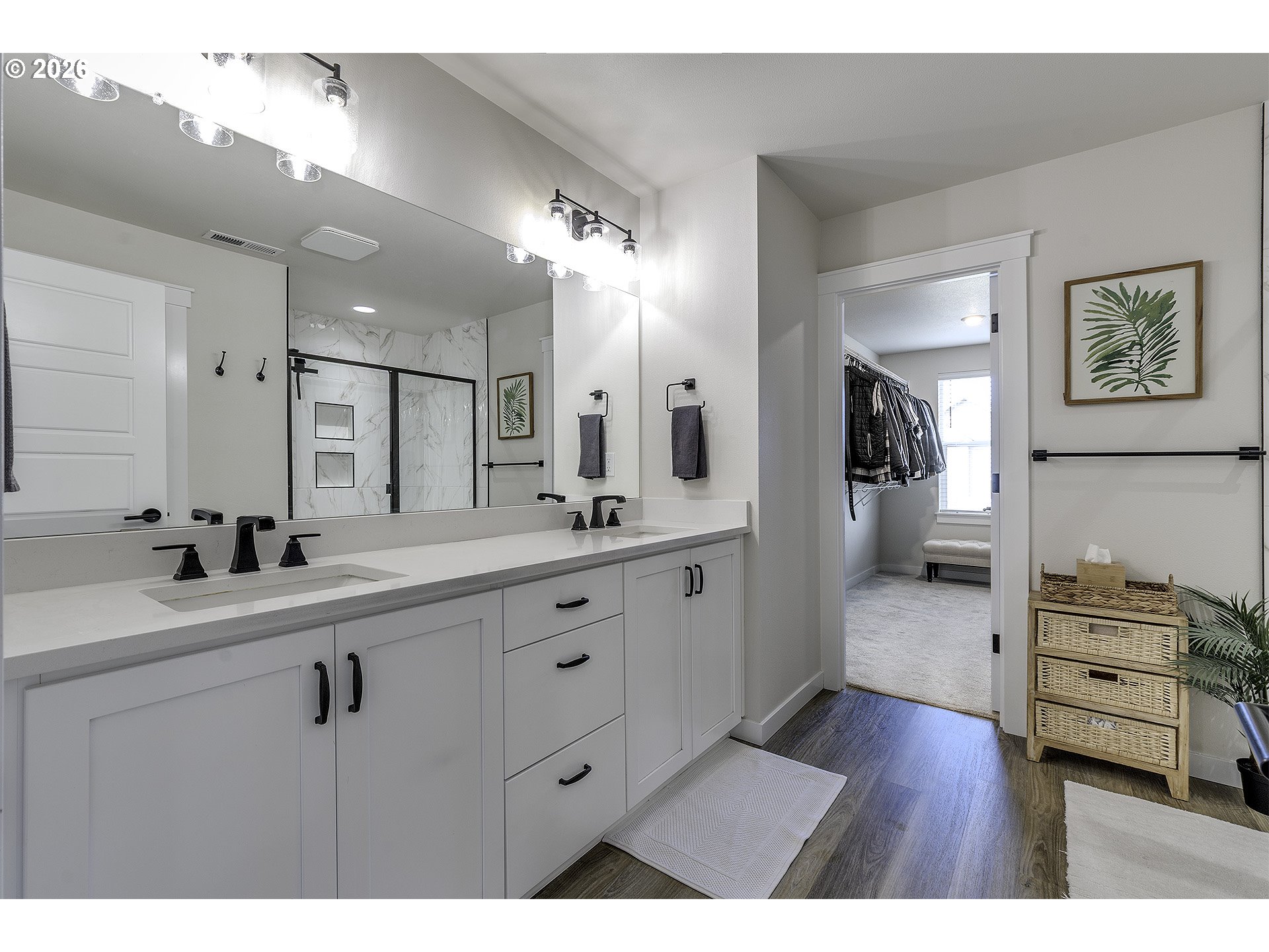 1156 Tansy Lane Canby, OR 97013 - Photo 21 of 35 a bathroom with a double vanity sink and a mirror