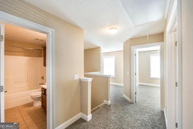 a view of a bathroom with a bathroom