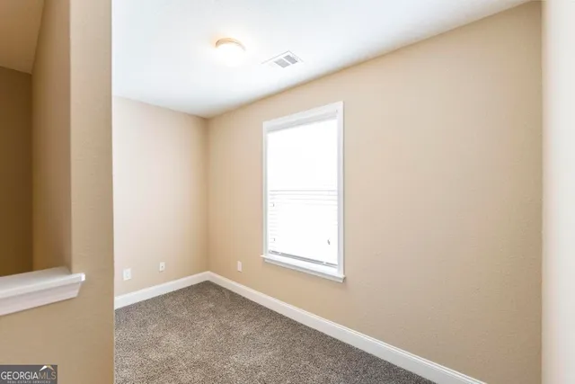 a big room with windows