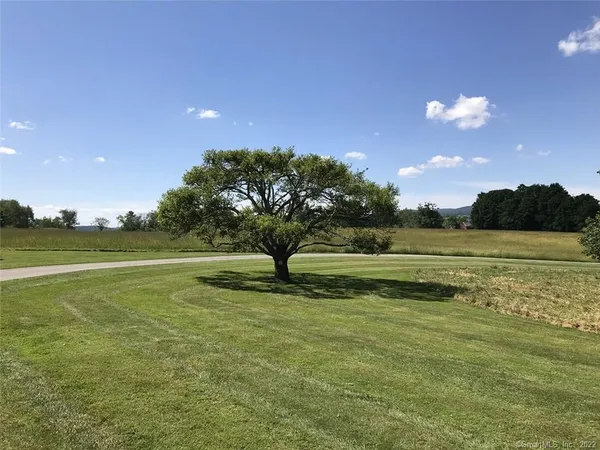 a view of a golf course with a lake