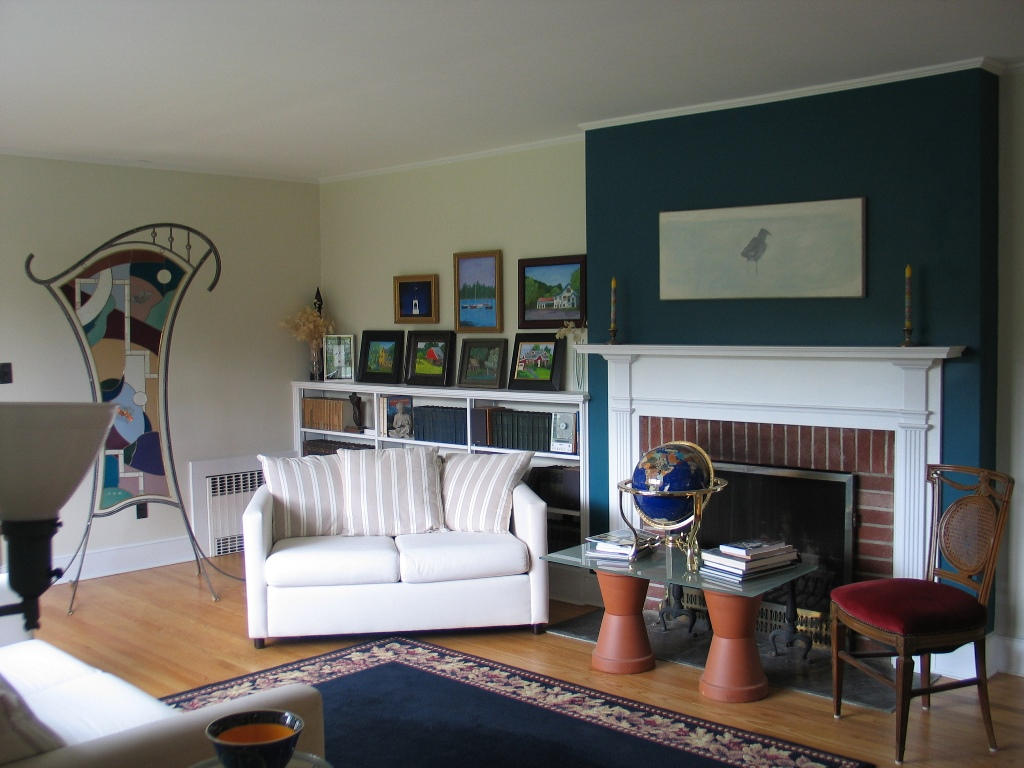 Living room fireplace