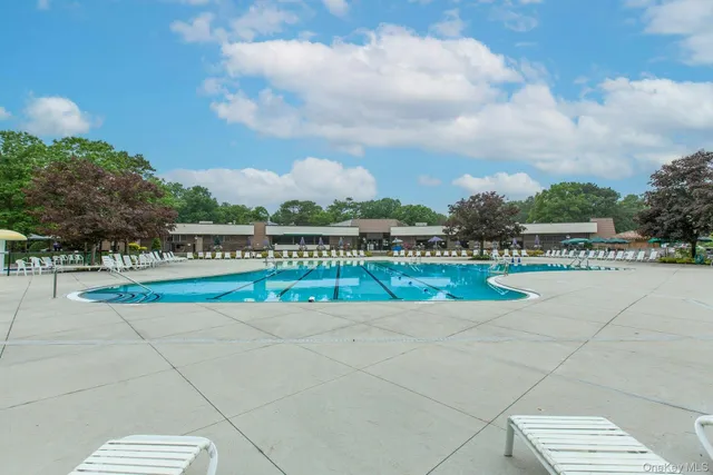 a view of an outdoor space and swimming pool