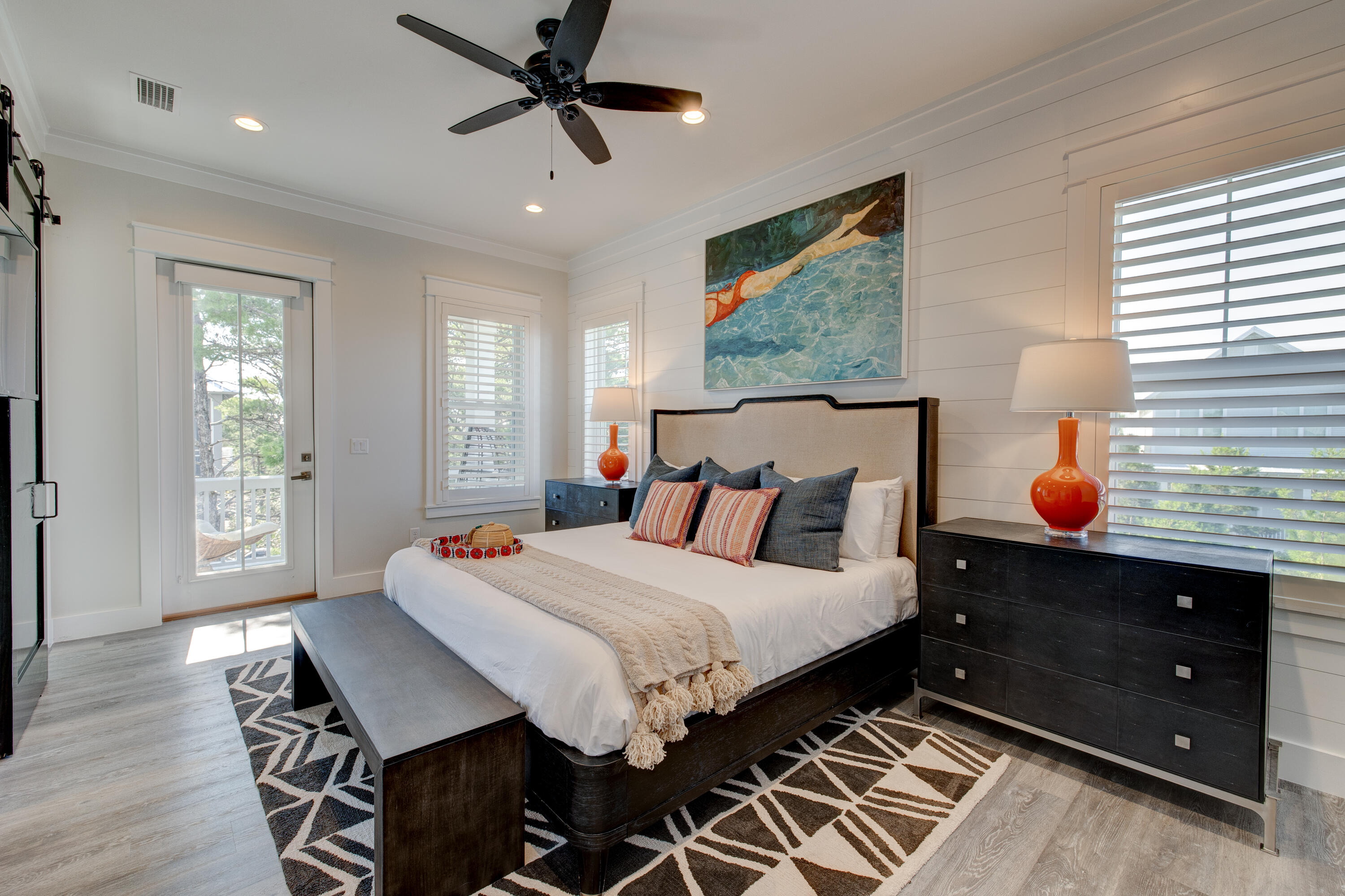 34 Gulfview Way Santa Rosa Beach, FL 32459 - Photo 20 of 54 a bedroom with a bed and wooden floor