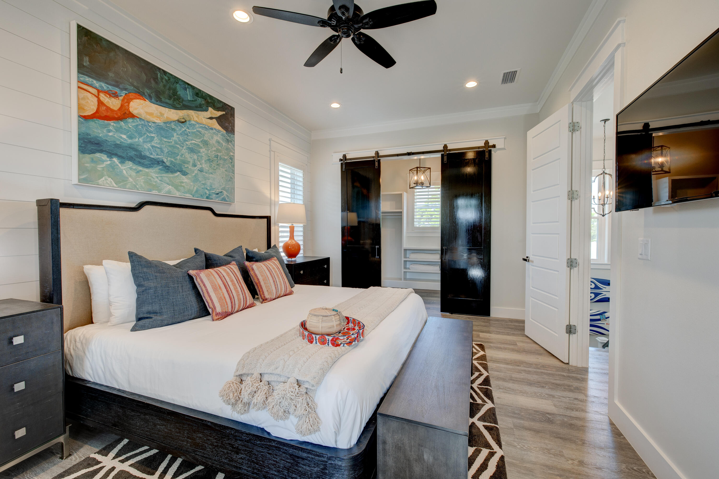 34 Gulfview Way Santa Rosa Beach, FL 32459 - Photo 24 of 54 a large bedroom with a bed and a flat screen tv